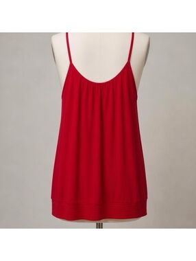 Express Red Rayon Lace Trim Cami Tank Top Size Medium